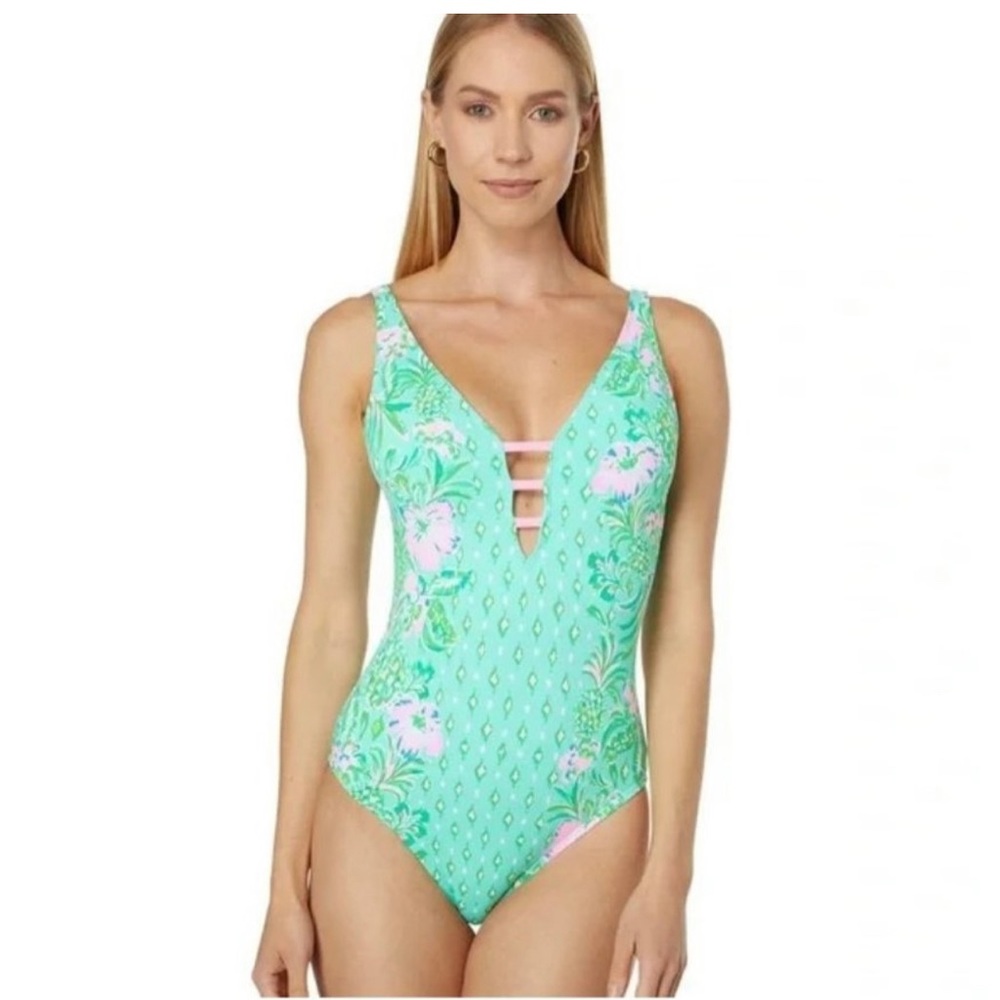 Lilly Pulitzer Jaspen One-piece in Oh Diamond Girl Swimsuit Womens Size 16 - EUC